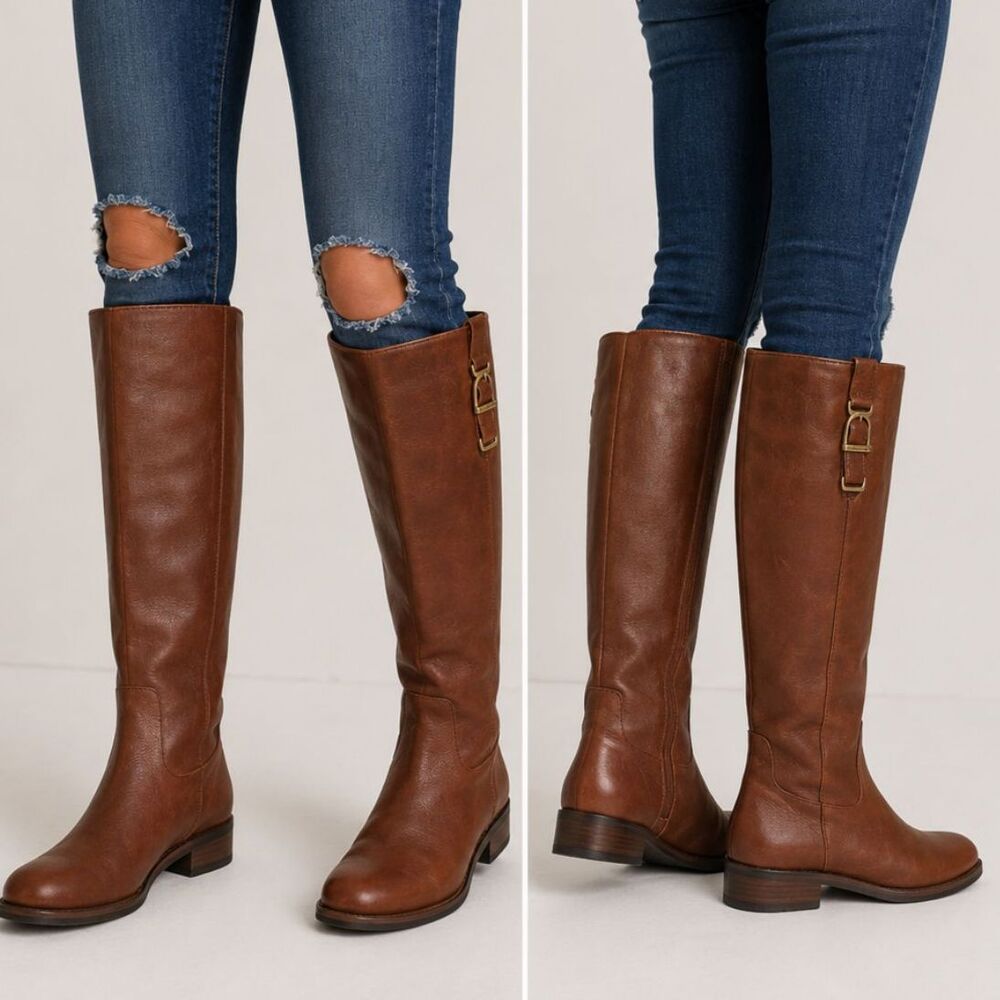 Banana Republic Willow Brown Leather Knee-High Riding Boots | Size 9M
